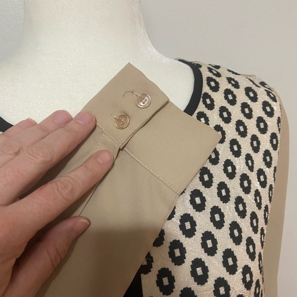 Anthropologie by THML women's S mixed media/print textured geometric top EUC - Picture 4 of 10